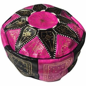 Etnico Arredo Pouf marocain Puf Maroc en cuir authentique oriental repose-pied arabo egyptien tunisien turc