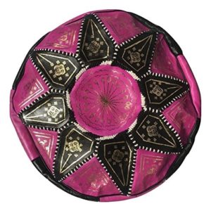 Etnico Arredo Pouf marocain Puf Maroc en cuir authentique oriental repose-pied arabo egyptien tunisien turc