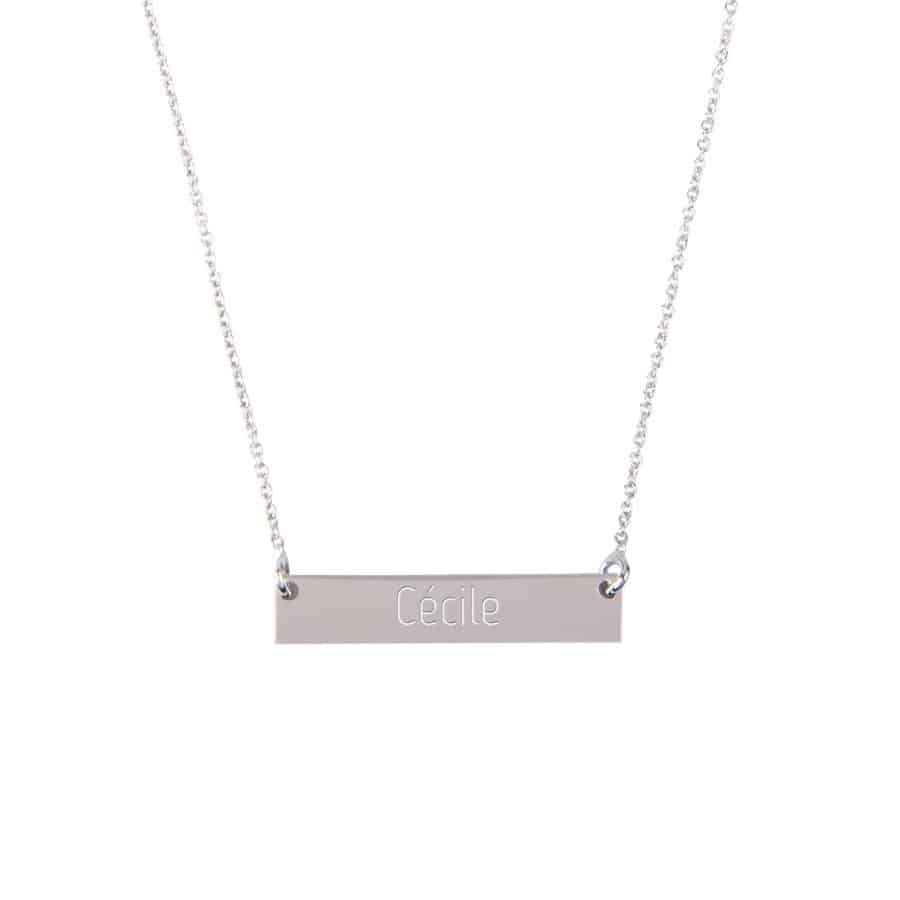 Collier personnalisé gravé en argent