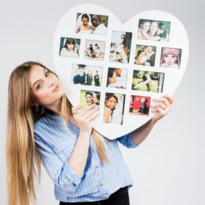 Cadre photo avec une forme de cœur
