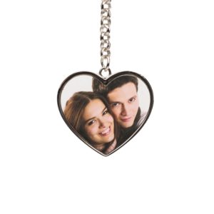 Porte-clé photo recto-verso – Coeur