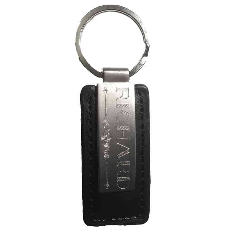 Porte-clés en cuir noir