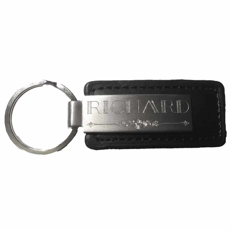 Porte-clés en cuir noir