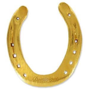 Un porte-bonheur insolite : fer à cheval plaqué or 24 carats