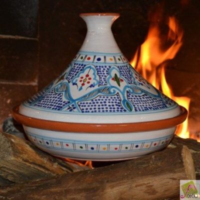 Tajine Marocain turquoise – D 31 cm traditionnel