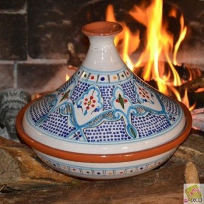 Tajine Marocain turquoise – D 31 cm traditionnel