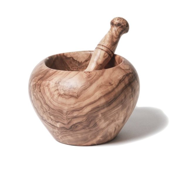 Mortier & pilon en olivier ciré