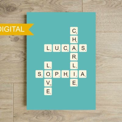 Affiche scrabble personnalisée