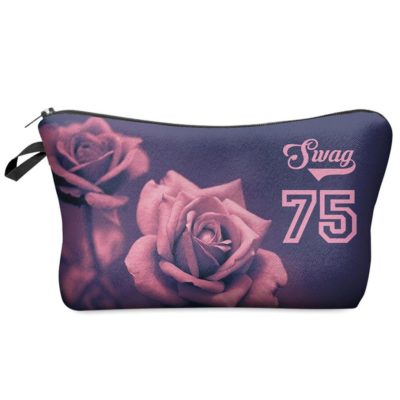 Sac cosmétique imprimé floral 3D