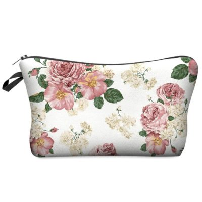 Sac cosmétique imprimé floral 3D