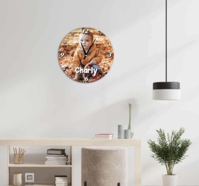 Horloge personnalisée photo style ronde EN MDF