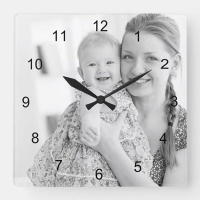 Horloge personnalisée photo style ronde