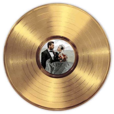 Disque D’OR Vinyle Personnalisé Avec Étiquette