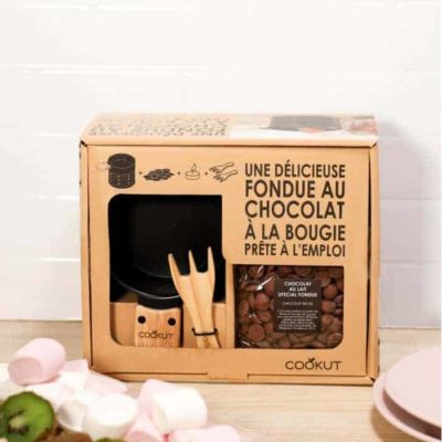 Coffret fondue au chocolat à la bougie