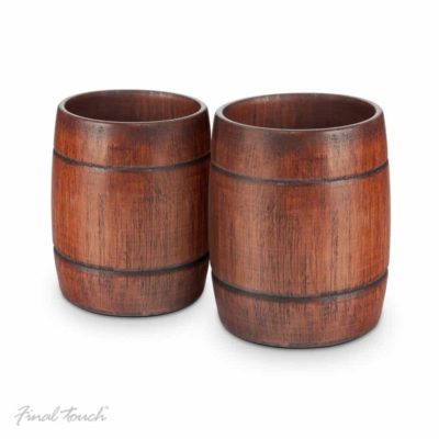 Tasses à baril en bois rustique
