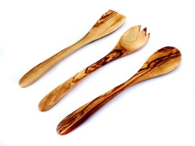 Set de 3 couverts en bois d’Olivier