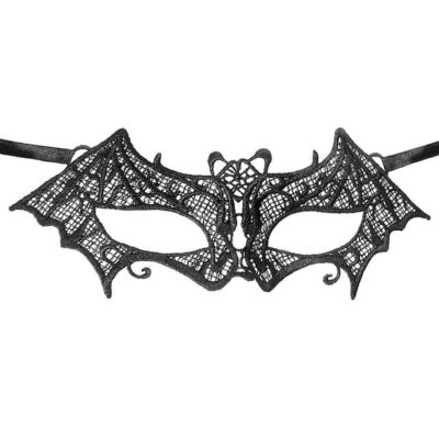 Masque chauve-souris noir en dentelle