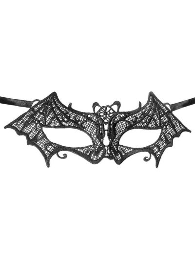 Masque chauve-souris noir en dentelle