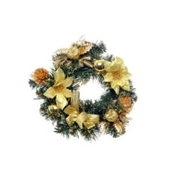 Couronne de Noël en PVC – Ø 30 cm – Or