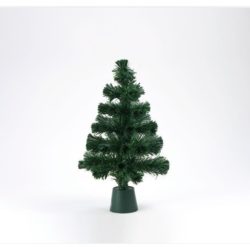 Sapin vert de Noël – H 45 cm – Fibre optique LED rouge bordeaux