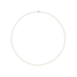 PERLINEA- Collier Perles de Cutlure Ronde 4-5 mm Blanc Naturel