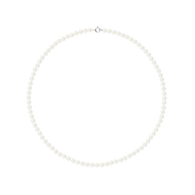 PERLINEA- Collier Perles de Cutlure Ronde 4-5 mm Blanc Naturel