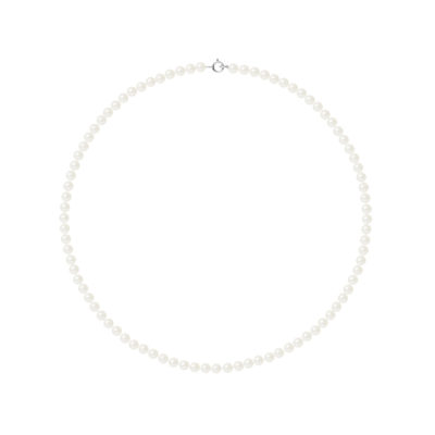 PERLINEA- Collier Perles de Cutlure Ronde 4-5 mm Blanc Naturel