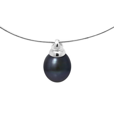 PERLINEA- Collier Perles de Cutlure- Diamètre 9-10 mm Black Tahiti