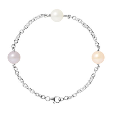 PERLINEA- Bracelet- Perles de Culture d’Eau Douce Multicolor 9-10 mm