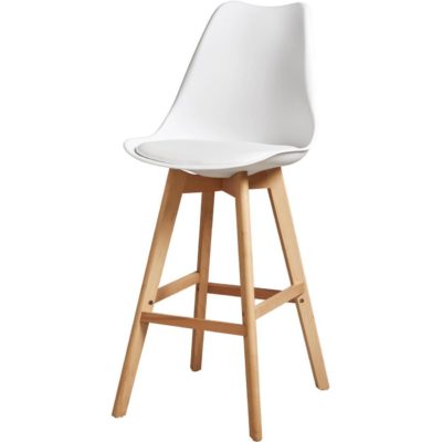 Tabouret de bar 16163BL – ADDA Blanc – Lot de 2