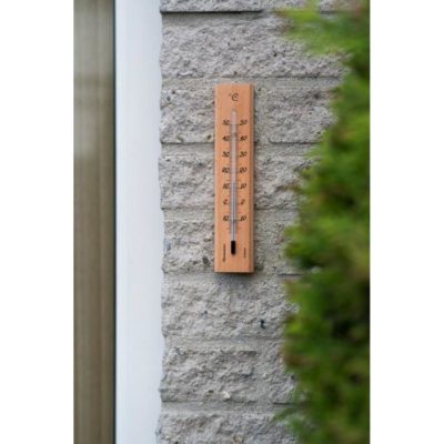 NATURE Thermometre mural intérieur/extérieur en bois
