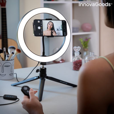Selfie Ring Light Anneau de Lumière avec Triepied et Télécommande Youaro InnovaGoods V0103280