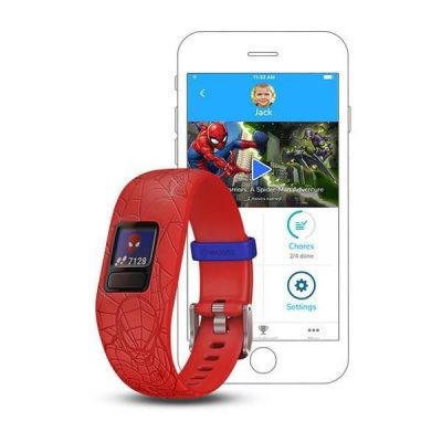 GARMIN Bracelet d’activité Spiderman Vivofit Jr 2 – Enfant garçon – Rouge