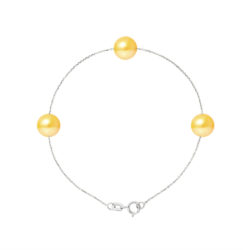 PERLINEA- Bracelet 3 Perles de Culture d’Eau Douce