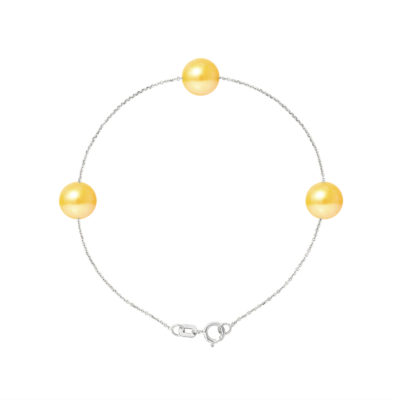 PERLINEA- Bracelet 3 Perles de Culture d’Eau Douce