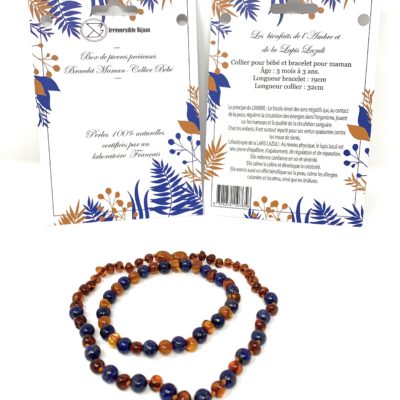 Box Ambre et Pierre naturelle – Cognac et Lapis lazuli