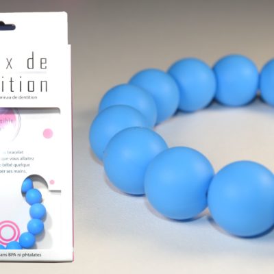 Bracelet bijou de dentition et de portage – Bleu