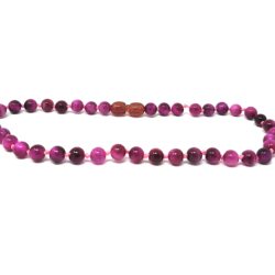 Collier Bébé Pierre naturelle – il du Tigre Rose teintée