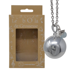 Bola de grossesse argent lisse pierre naturelle – Aigue Marine Béryl