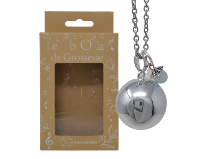 Bola de grossesse argent lisse pierre naturelle – Aigue Marine Béryl