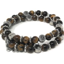 Bracelet d’allaitement pierre naturelle – Oeil du tigre Marron