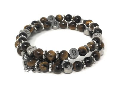 Bracelet d’allaitement pierre naturelle – Oeil du tigre Marron