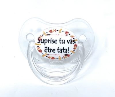 Sucette d’annonce physiologique 0-6 moiss – Surprise tu vas être TATA !