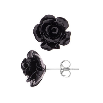 Boucles d’Oreilles”BLACK ROSE”