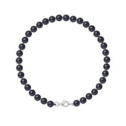 PERLINEA- Bracelet Perles de Cutlure Ronde 5-6 mm Black Tahiti- Bijou Femme