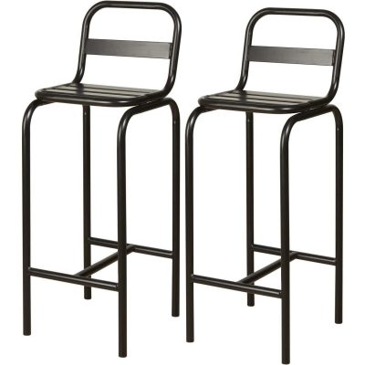 Tabouret de bar 42703NO – COBALT Noir – Lot de 2