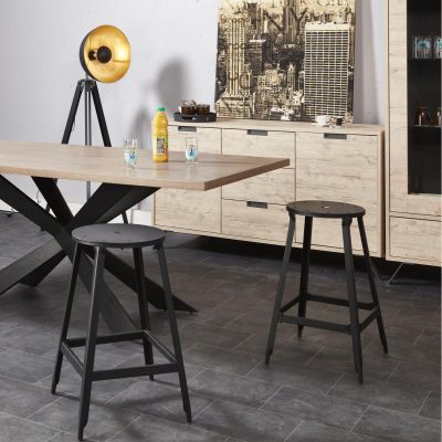 Tabouret de bar 42706NO – MANUFACTURE Noir – Lot de 2