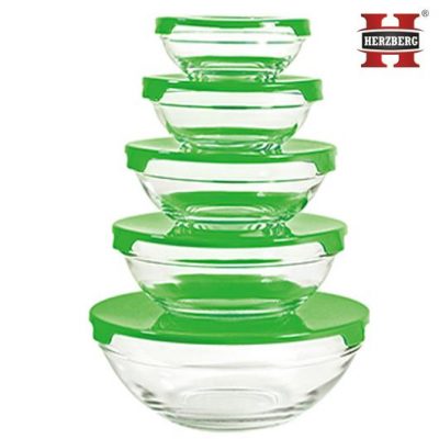 Ensemble De Bol En Verre 10 Pièces Vert