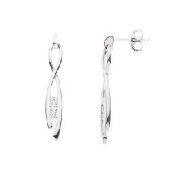 Boucles d’Oreilles Articulées Pendentif  Argent 925 Millièmes Rhodié & Oxydes de Zirconium