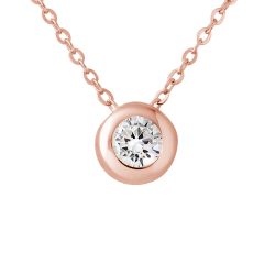 Collier SOLITAIRE Oxyde de Zirconium serti clos